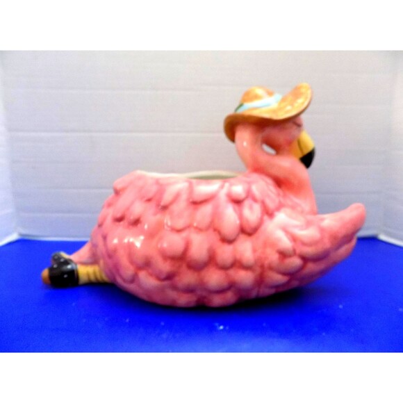 NEW Blue Sky Clayworks MISS PRECIOUS Flamingo Planter Ceramic Figurine - Picture 3 of 6